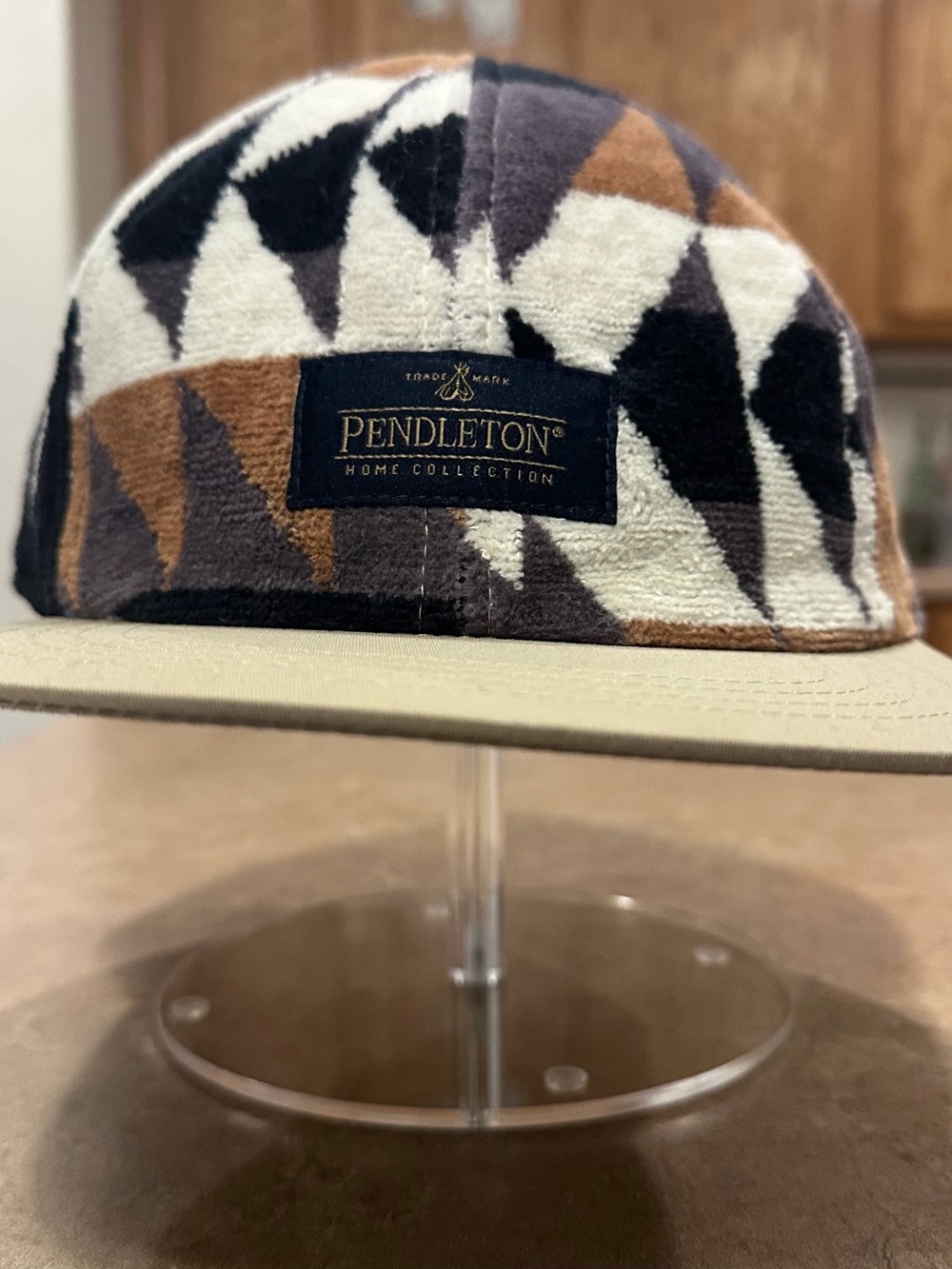 Custom Pendleton 5 Panel Strapback Hat made from Pendleton Towels